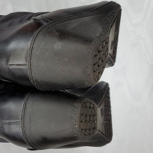 Black Calf length Wedge Heel faux fur lined Winter Boots Size 5 (6) - Picture 7 of 9